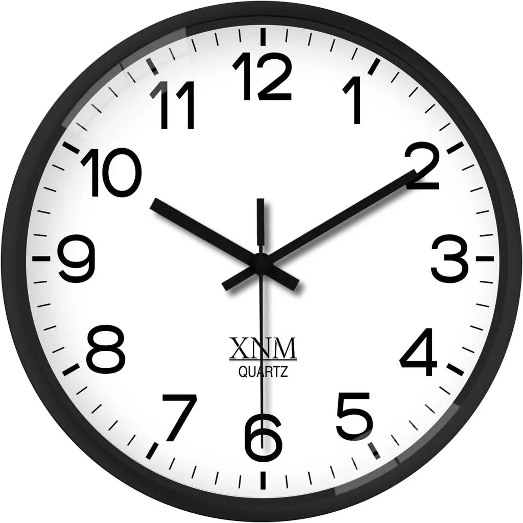 XNM 8 Inch Small White Classic Wall Clock Silent Non Ticking Analog Modern for Living Room Bedroom Kitchen Battery Operated